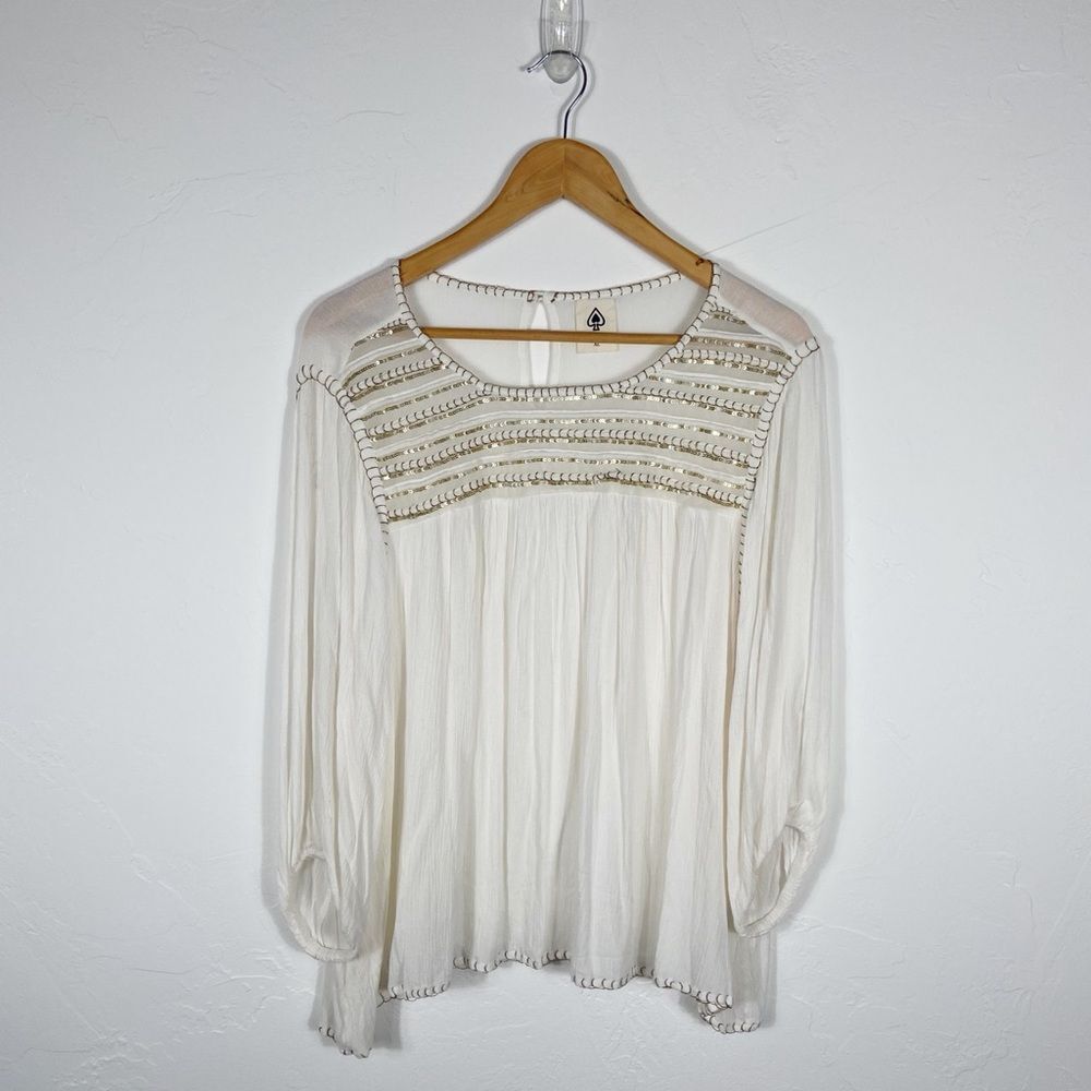 Spade & Heart Boho Top Off‎ White